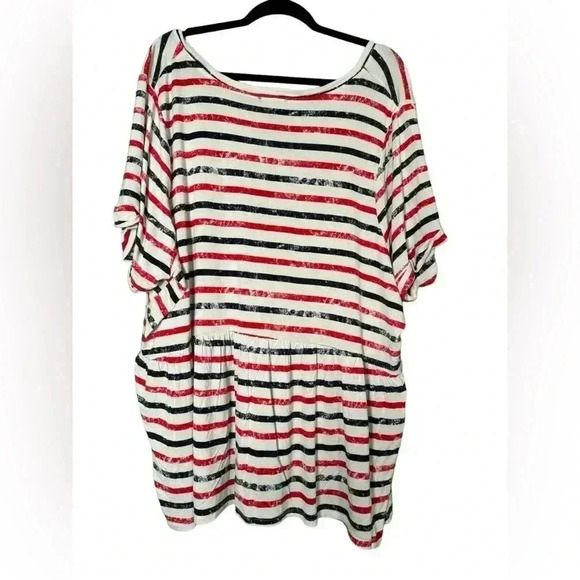 Lane Bryant Size 26/28 Short Sleeve V-Neck Babydoll Tee Swing Fit - Picture 8 of 9